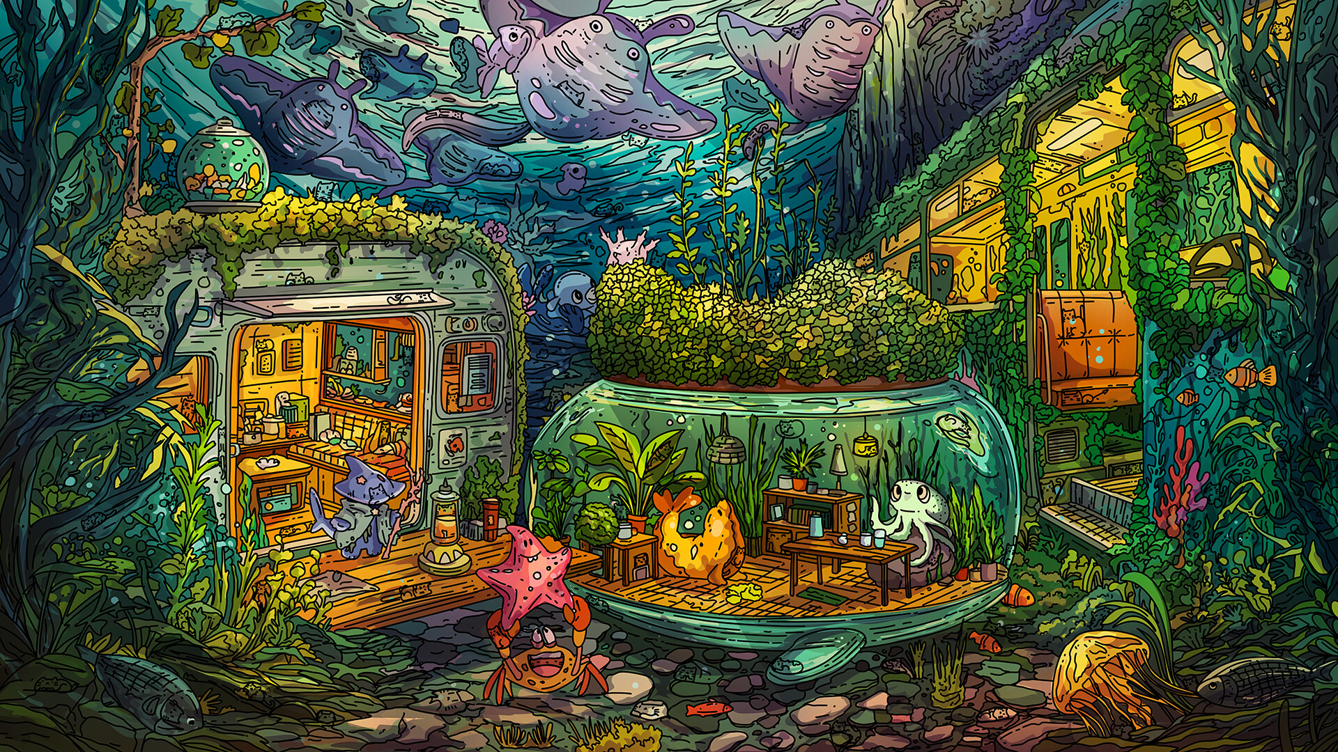 100 Undersea Cats - Artbook official in-game screenshot 1