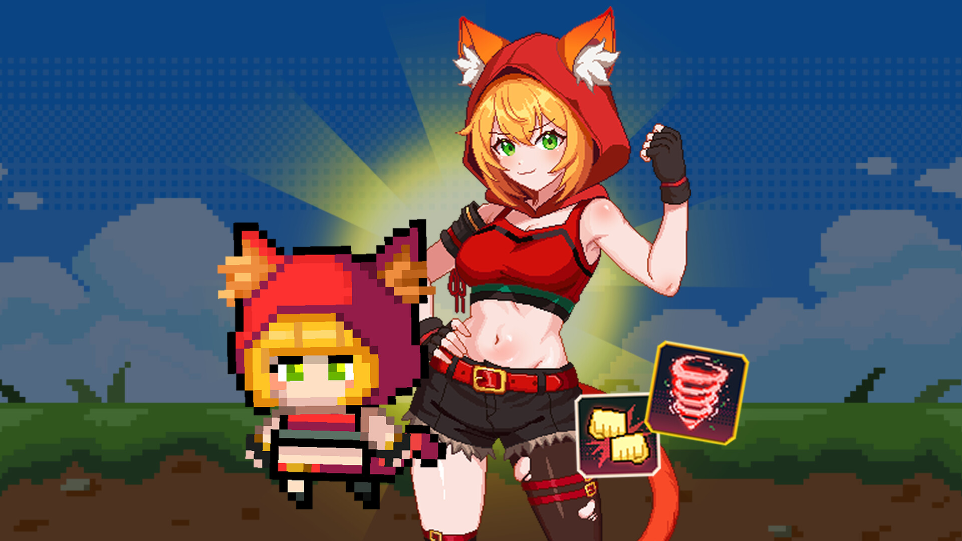 슬라임 대소동 -" 캣걸 서바이버" 캐릭터 해금!「아카네」「코로」 official in-game screenshot 1